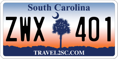 SC license plate ZWX401