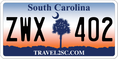 SC license plate ZWX402