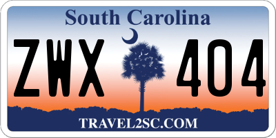 SC license plate ZWX404