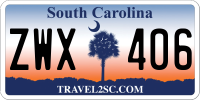 SC license plate ZWX406