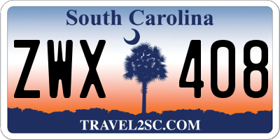 SC license plate ZWX408
