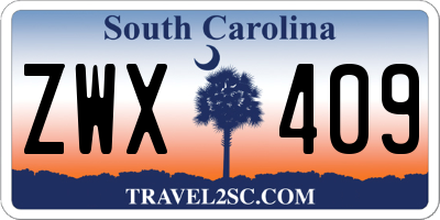 SC license plate ZWX409