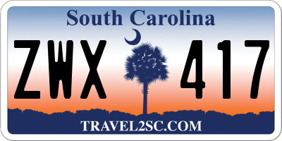 SC license plate ZWX417