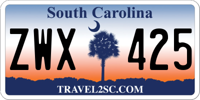SC license plate ZWX425