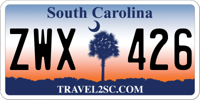 SC license plate ZWX426