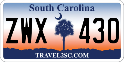 SC license plate ZWX430