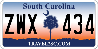 SC license plate ZWX434