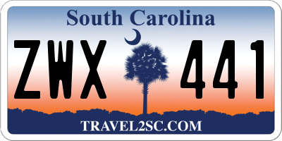 SC license plate ZWX441