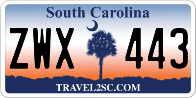 SC license plate ZWX443