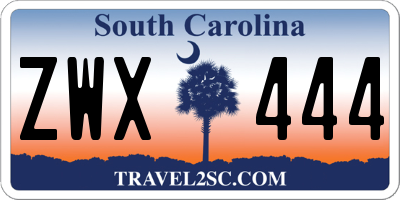 SC license plate ZWX444
