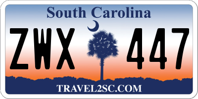 SC license plate ZWX447