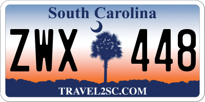 SC license plate ZWX448