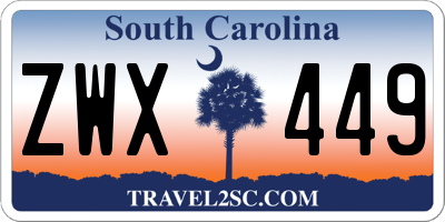 SC license plate ZWX449