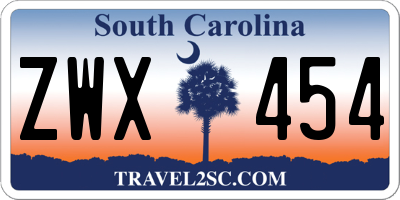 SC license plate ZWX454