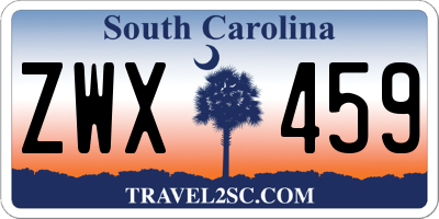 SC license plate ZWX459