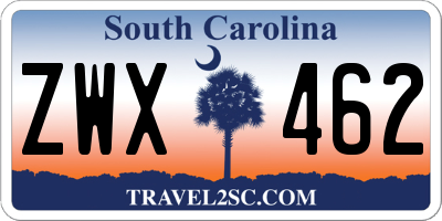 SC license plate ZWX462