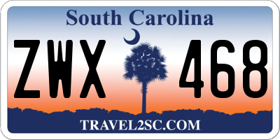 SC license plate ZWX468