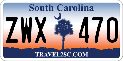 SC license plate ZWX470