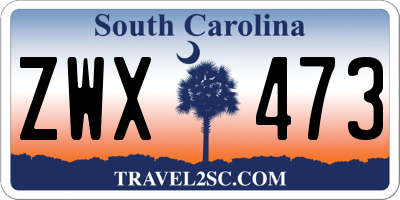 SC license plate ZWX473