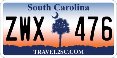 SC license plate ZWX476