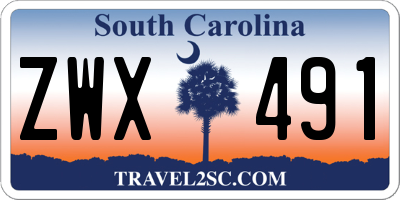 SC license plate ZWX491