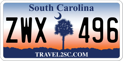 SC license plate ZWX496