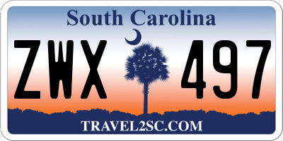 SC license plate ZWX497