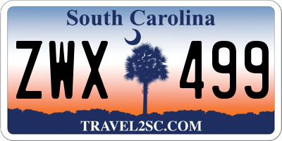 SC license plate ZWX499