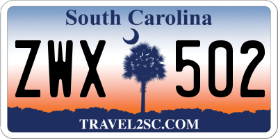 SC license plate ZWX502