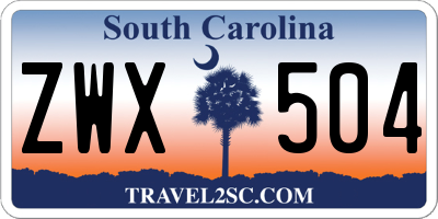 SC license plate ZWX504