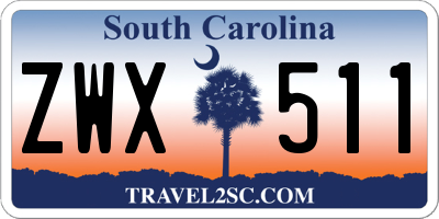 SC license plate ZWX511