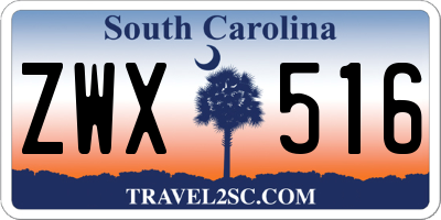 SC license plate ZWX516