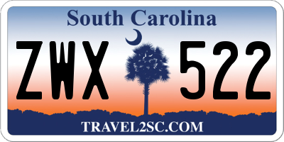 SC license plate ZWX522