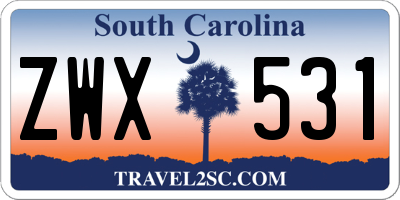 SC license plate ZWX531