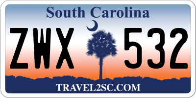 SC license plate ZWX532