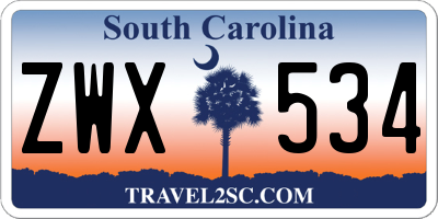 SC license plate ZWX534