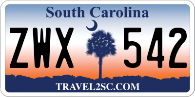 SC license plate ZWX542