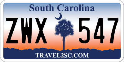 SC license plate ZWX547