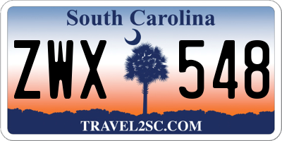 SC license plate ZWX548
