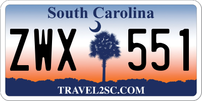SC license plate ZWX551