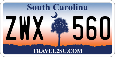 SC license plate ZWX560