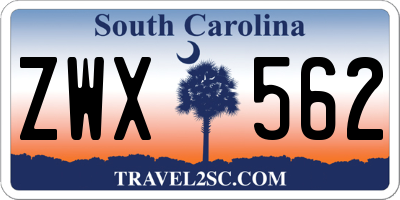 SC license plate ZWX562