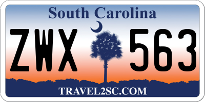 SC license plate ZWX563