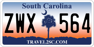 SC license plate ZWX564