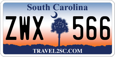 SC license plate ZWX566