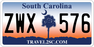 SC license plate ZWX576