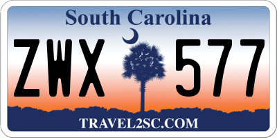 SC license plate ZWX577