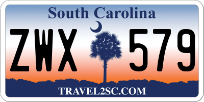 SC license plate ZWX579