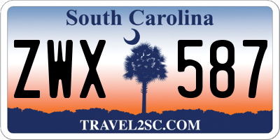 SC license plate ZWX587