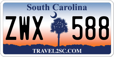 SC license plate ZWX588